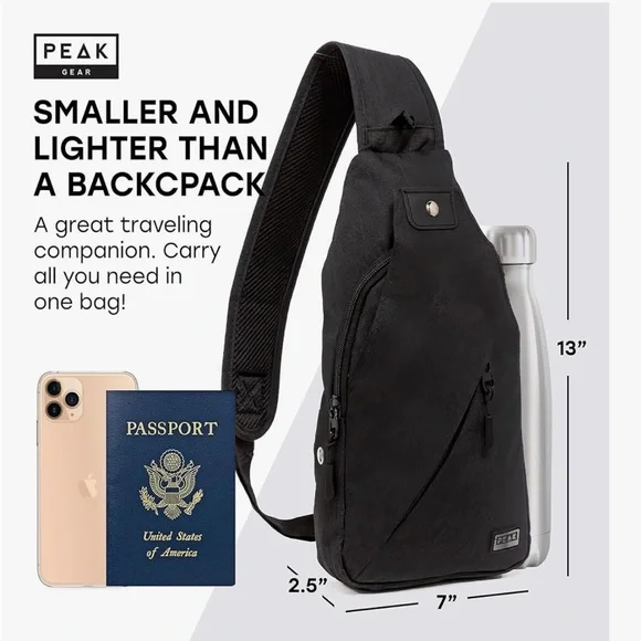 Peak Gear Sling Bag / Women or Men Travel Bag - Picture 2 of 5